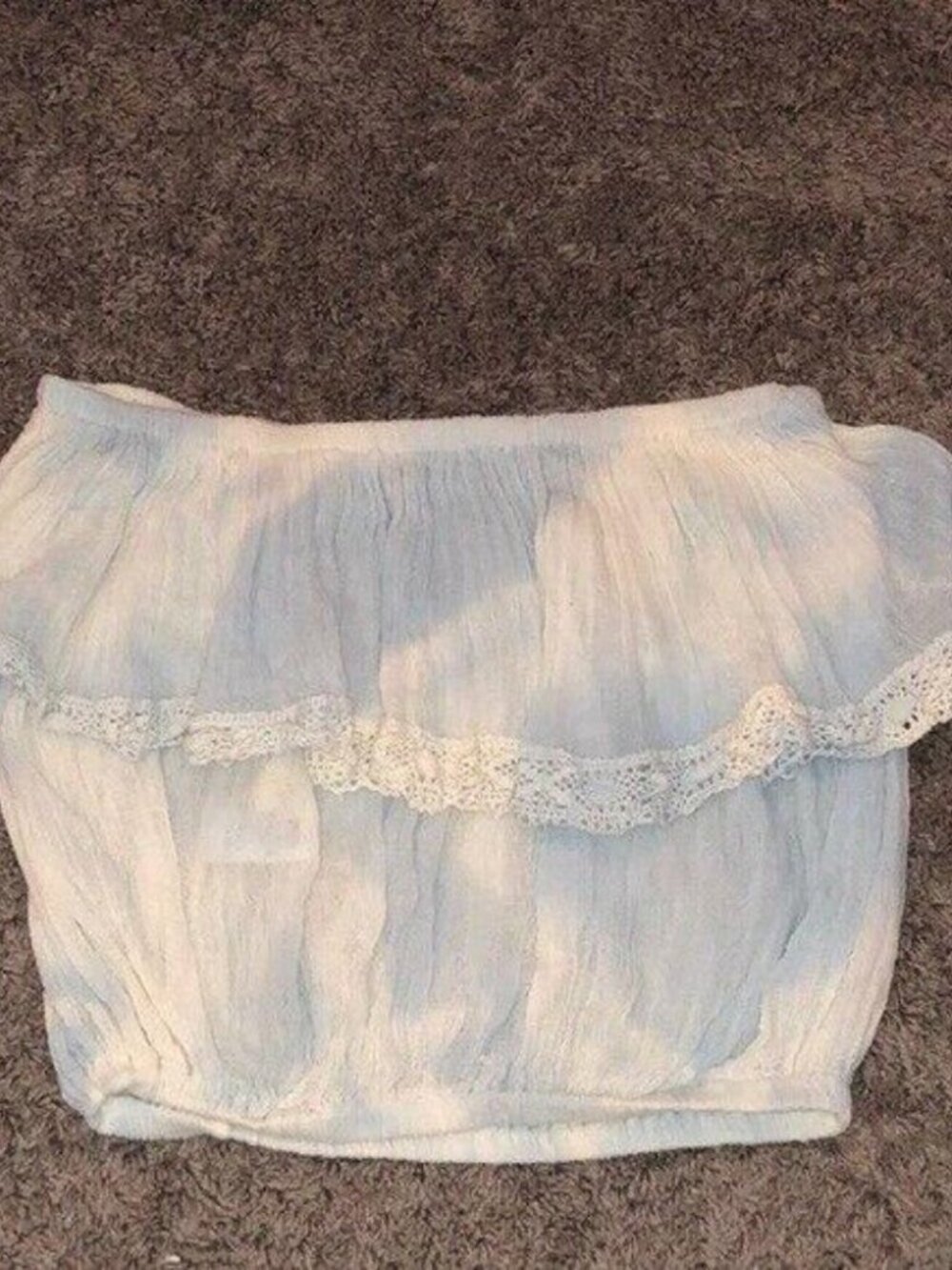 Jen’s Pirate Booty Free People Blue Tie Dye Ruffle Cha Cha Tube Crop Top